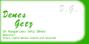 denes getz business card